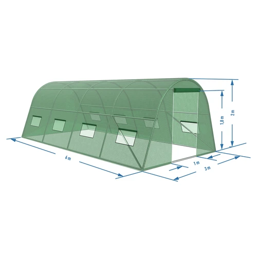Trädgårdsväxthus (plast) 3x6x2 m - 16
