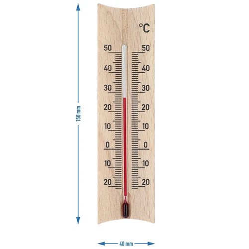 Trärumstermometer (-20 till +50°C), ljusbrun, 15 cm - 5