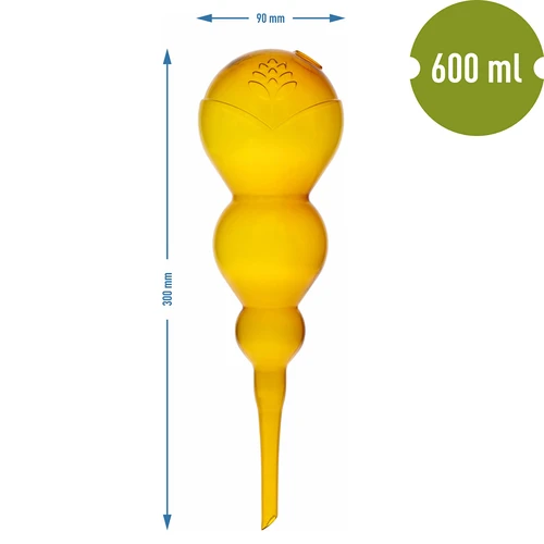 Tredubbel bevattningskula (trekammars), transparent gul, 600 ml - 5