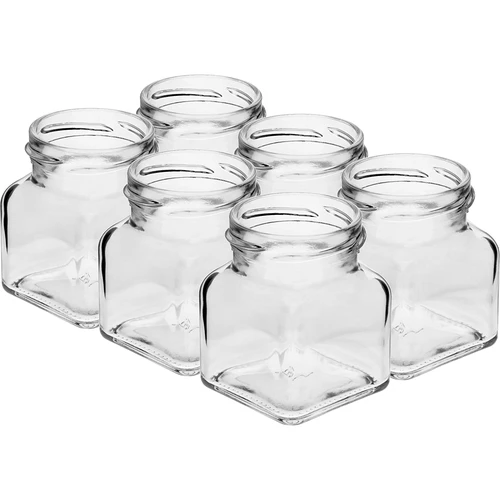 Twist-off burk 120ml - Fyra hörn fi 53 med svart lock, 6st - 3