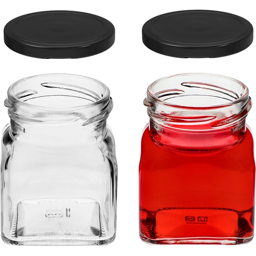 Twist-off burk 120ml - Fyra hörn fi 53 med svart lock, 6st - 5