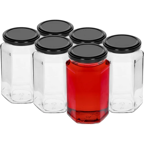 Twist off burk 385ml med svart lock fi 63, 6 st. - 2