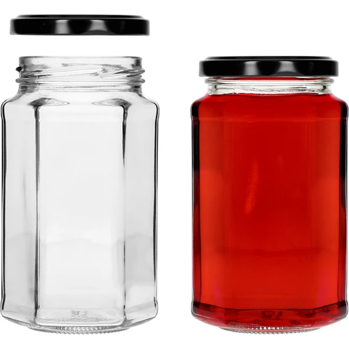 Twist off burk 385ml med svart lock fi 63, 6 st. - 4