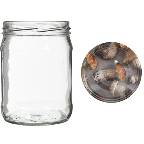 Twist off-burk 500 ml med färgglatt lock fi82/6 - 6 st. - 8