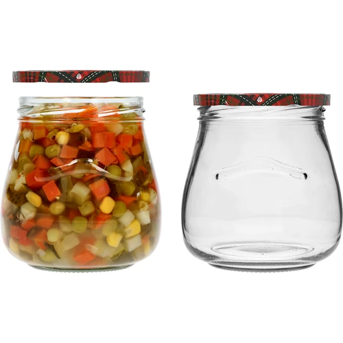 Twist-off burk 500ml "Omvänd Amfora" med färgglatt lock fi 82/6, 6 st. - 7