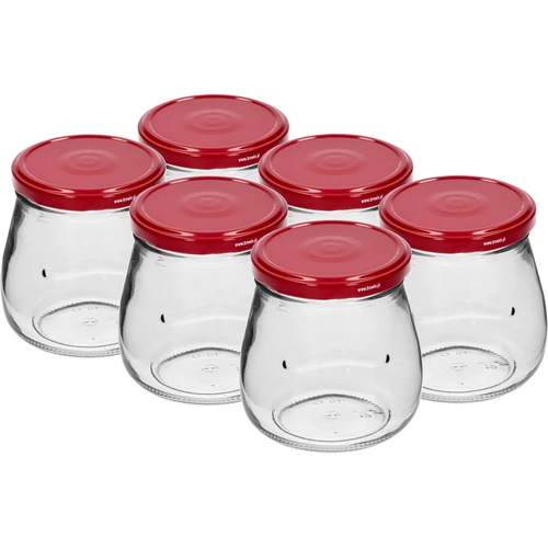 Twist-off burk 500ml "Omvänd Amfora" med vinrött lock fi 82/6, 6 st.