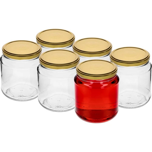 Twist-off burk, tjockis 580ml med guldfärgat lock fi82/6, 6 st. - 2