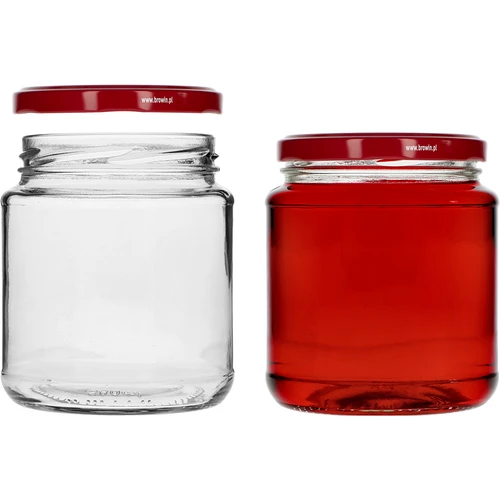 Twist-off burk, tjockis 580ml med vinrött lock fi82/6, 6 st. - 3