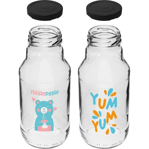 Twist off-flaska 330 ml med skruvlock fi43 och färgglatt tryck - 6 st. - 4