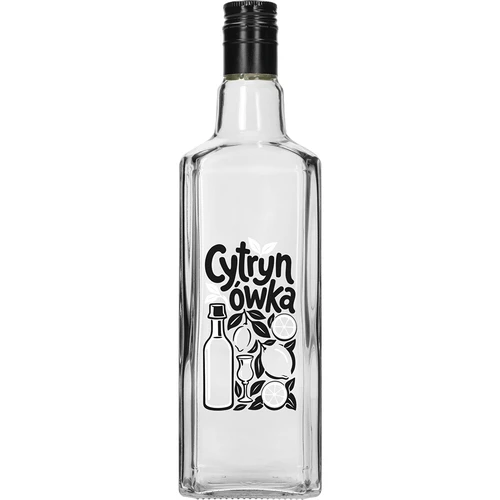 Tynktura-flaska 500 ml med tryck ”Cytrynówka” och skruvkork