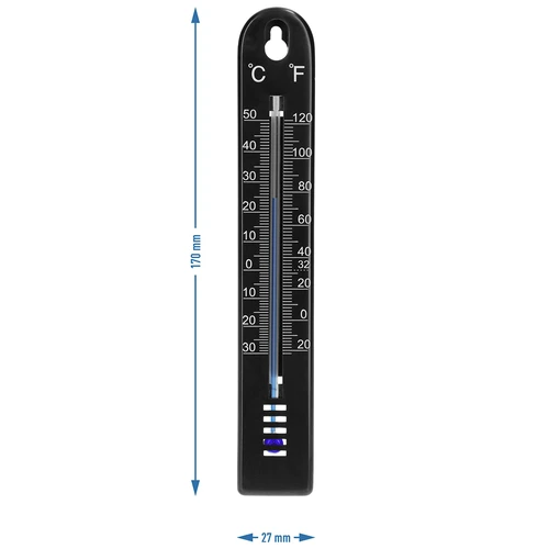 Universell termometer (-30 till +50°C), 17 cm, svart - 4
