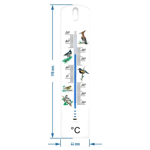 Universell termometer med grafik - fåglar (-30°C till +50°C) 20cm - 2