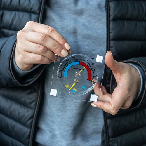 Universell termometer med hygrometer transparent, självhäftande (-50°C till +50°C) - 5
