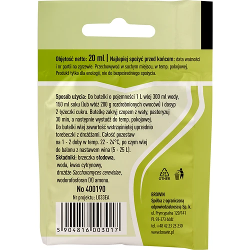 Universell vinjäst, 20 ml - 2
