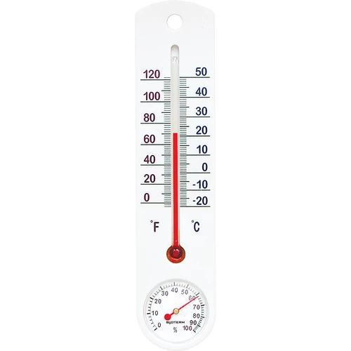 Universell vit termometer med hygrometer (-20°C till +50°C) 25cm