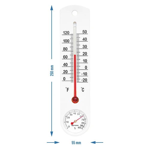 Universell vit termometer med hygrometer (-20°C till +50°C) 25cm - 2