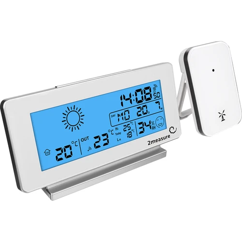 Väderstation RCC, DCF – elektronisk, trådlös, belyst sensor, vit - 2