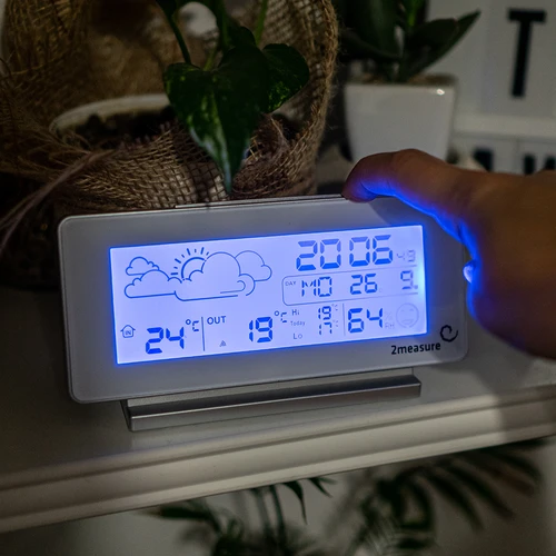 Väderstation RCC, DCF – elektronisk, trådlös, belyst sensor, vit - 11