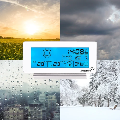 Väderstation RCC, DCF – elektronisk, trådlös, belyst sensor, vit - 17