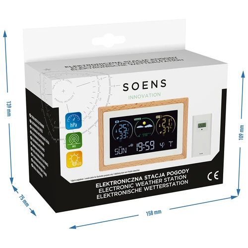 Väderstation (RCC,DCF) - elektronisk, trådlös, belyst, sensor, vit - 15