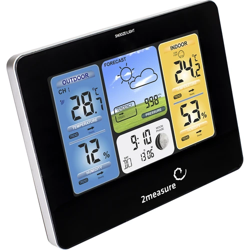 Väderstation RCC – elektronisk, bakgrundsbelyst, trådlös, sensor, svart - 6