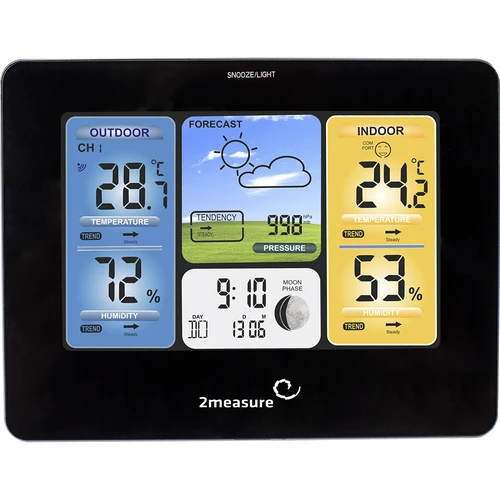 Väderstation RCC – elektronisk, bakgrundsbelyst, trådlös, sensor, svart - 4