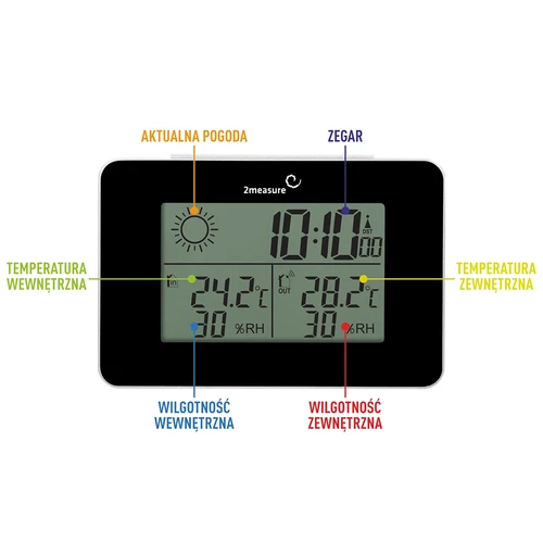 Väderstation RCC – elektronisk, trådlös, belyst sensor, svart - 10
