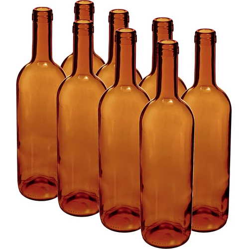 Vinflaska 0,75 L brun - förpackning 8 st.