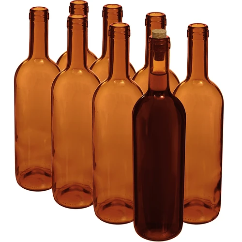 Vinflaska 0,75 L brun - förpackning 8 st. - 2