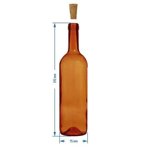 Vinflaska 0,75 L brun - förpackning 8 st. - 6