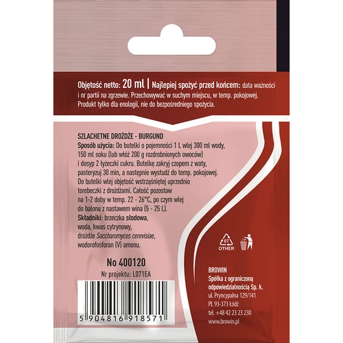 Vinsjäst Burgund, 20 ml - 2