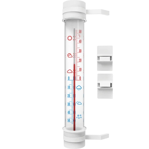 Vit utomhustermometer (-50°C till +50°C) 27cm
