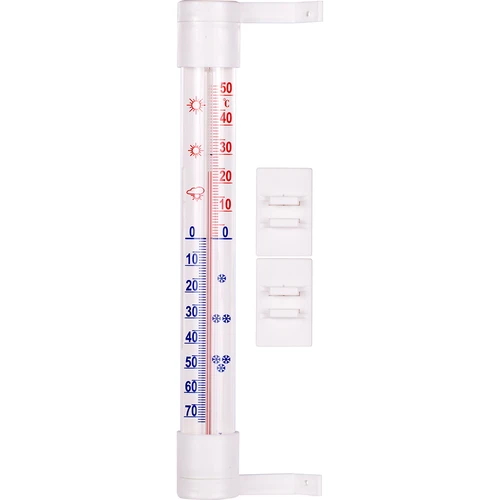 Vit utomhustermometer (-60°C till +50°C) 23cm