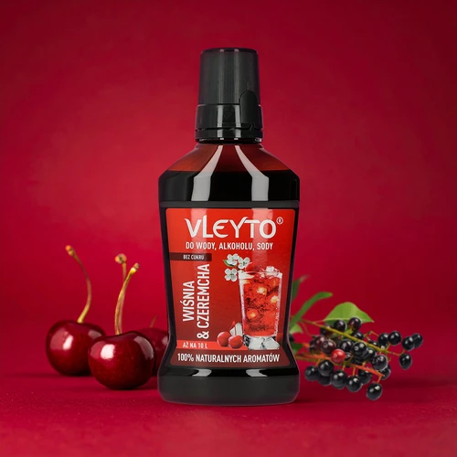 VLEYTO Körsbär & Hägg – smakessens med naturliga aromer, 250 ml - 4