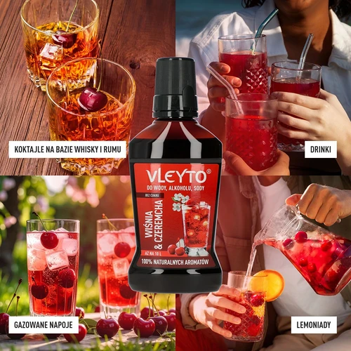 VLEYTO Körsbär & Hägg – smakessens med naturliga aromer, 250 ml - 7