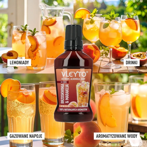 VLEYTO Persika & Passionsfrukt – smakessens med naturliga aromer, 250 ml - 7