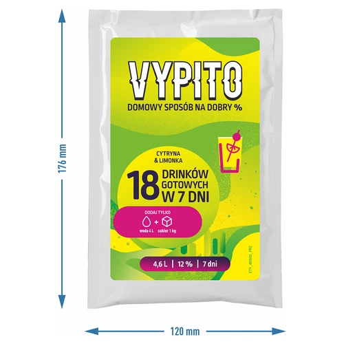 VYPITO 12%, påse för 18 drinkar - Citron & lime, 126 g - 4