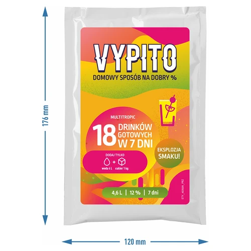 VYPITO 12 %, påse för 18 drinkar – Multitropic, 126 g - 4