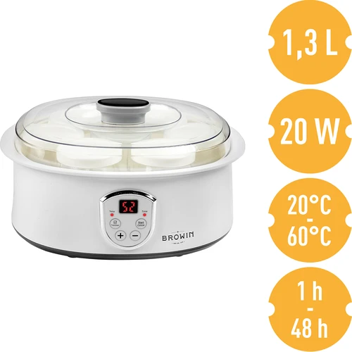 Yoghurtmaskin med termostat, 7 burkar, 1,3 L - 5