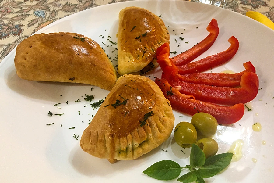 Ugnsbakade piroger med spenat